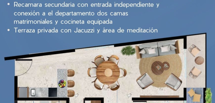 Departamento KUTZAMA, Lock-Off Tulum Región 8 Q. Roo